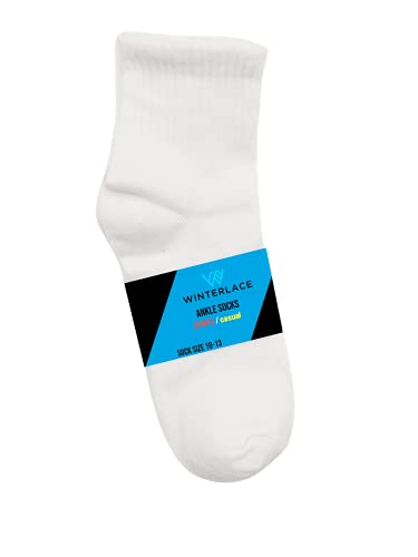 Winterlace 48 Pairs Of Mens Quarter Ankle Socks, Casual Sports Thin Comfortable Bulk Pack (Mens 10-13 (Shoe Sizes 7-12), White) #TOP4