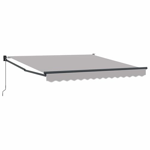 Auvent rétractable gris clair 350 x 250 cm store extérieur de terrasse