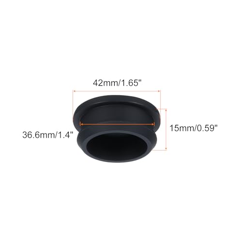 Image of Snap in Locking Hole Plugs Rubber Panel Seal Cover Drilled Silicone Caps, [for Kitchen Rubber, Waterproof Sealing Plugs] - 36.6mm /1.4in /Black /2Pcs