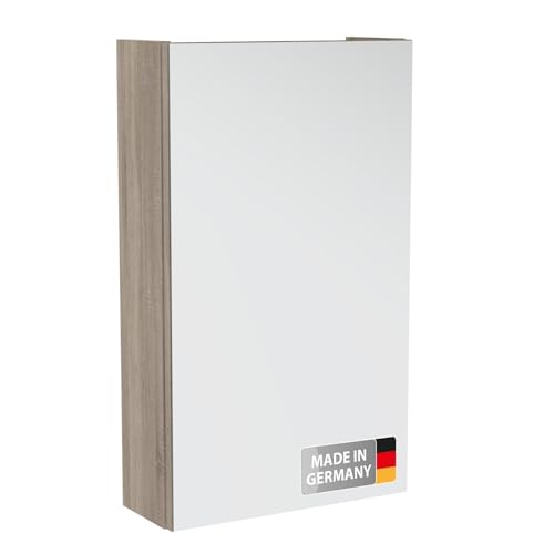 Fackelmann Easy Spiegelschrank in Hellbraun – 40 cm Breite, Dekor Sonoma Eiche, 1 Einlegeboden, Natürliches Design und praktischer Stauraum – Made in Germany Fackelmann Easy Spiegelschrank in Hellbraun – 40 cm Breite, Dekor Sonoma Eiche, 1 Einlegeboden, Natürliches Design und praktischer Stauraum – Made in Germany