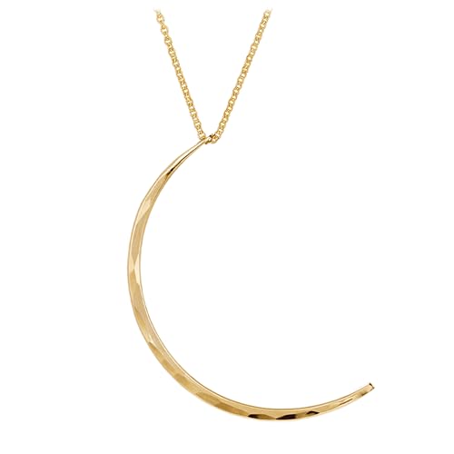 James Michelle Luna Moon Necklace for Women Waterproof Tarnish-Free Gold PVD Coated Jewelry Hypoallergenic Perfect for Beach Weddings Gifts Medium 18 Chain