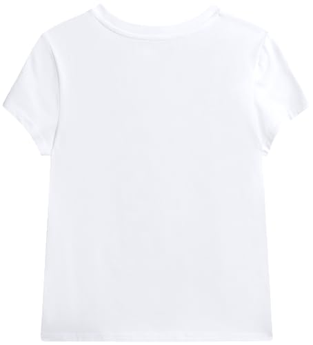 Image of Disney Girls Minnie Mouse and Lilo Cotton Blend Crew Neck Graphic T-Shirt | Officially Licensed, Soft Feel, Relaxed Comfy Fit Kids Love, Fun Character Prints, Great for School, Play and Everyday
