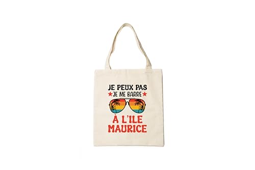 Groovy crea Tote Bag Je Peux Pas Je Me Barre à l’Île Maurice – Sac Cabas Humour Voyage –...