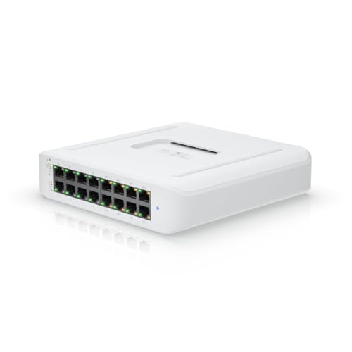 Image of Ubiquiti - UniFi Switch (USW-Lite-16-PoE, 16 Gigabit Ethernet Ports, 8 PoE+ Ports, Wall Mounted)