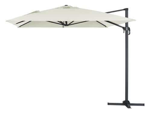 Parasol Jardin déporté alu Sun 4 3 x 4 m - Ecru