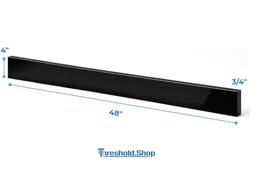 Image of Bathroom Vanity Sink Backsplash /Sidesplash (Super Black Engineered Marble, 4 inch x 48 inch)