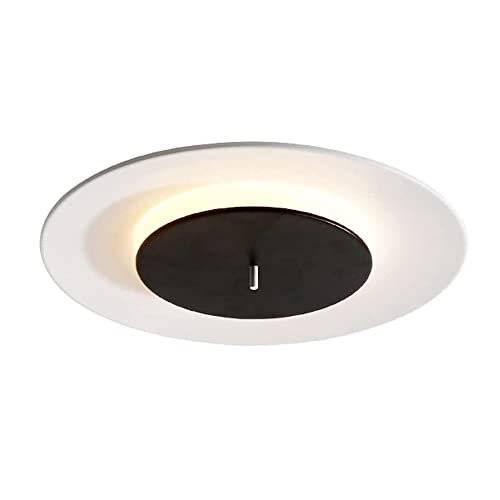 Plafonnier encastré LED dimmable en bois foncé rond haute finition