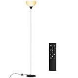Floor Lamp, Remote Control with 4 Color Temperatures, Torchiere Floor lamp for Bedroom, Standing Lamps for Living Room, Bulb Included (Matte Black)