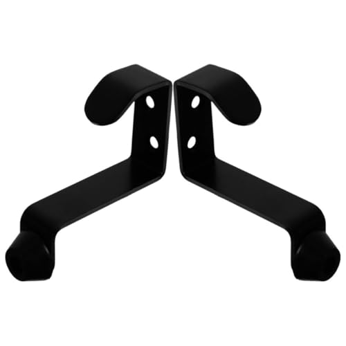 SHOWERORO Ganchos de Techo de Acero Inoxidable Negro para Puerta con Diseño que Ahorra Espacio y Fácil Instalación, Colgador Resistente para Ropa y Toallas en Baño o Cocina, 2 Piezas