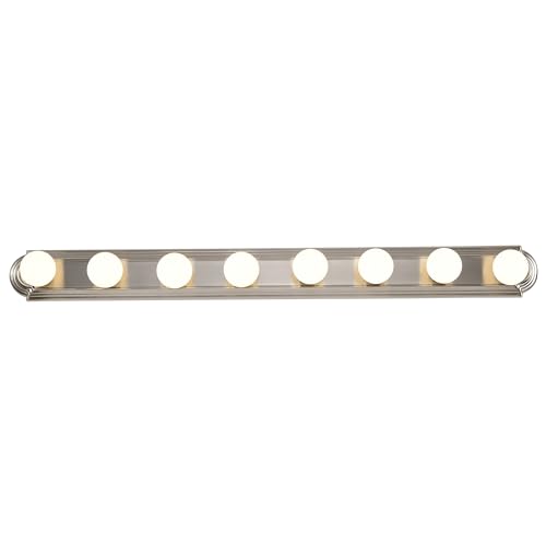 Image of Nuvo 60 /303, 8-Light Vanity Light, Brushed Nickel, 48-Inch, Bathroom Light