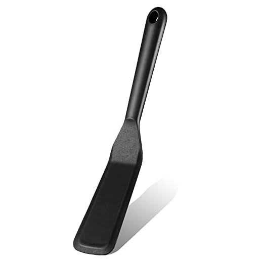 Silicone Thin Spatula Omelet Turner Long Crepe Spatula Heat Resistant Cooking Non Stick Pancake for Cooking Egg Burgers Pizza Pancake Steak Omelet Crepes(Black)