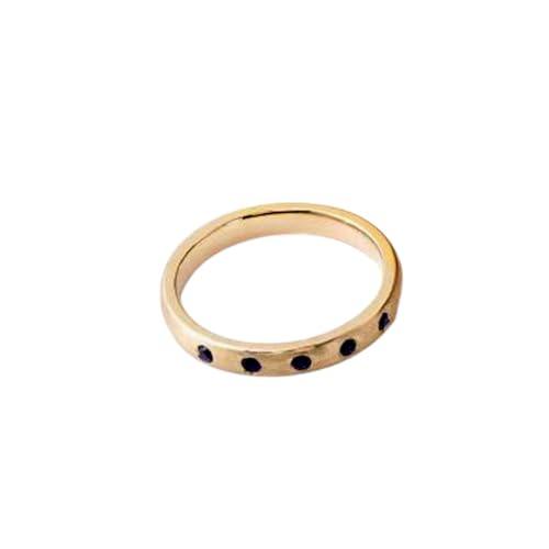 Alliance spinelle noire bague mariage argent plaqué or 14k femme