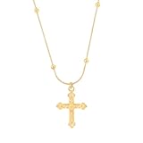 TXCLTS 925 Collar de Plataforma de Plata esterlina para Mujeres, oración Delicada Cz Colgante Colgante Collar de los Laterales para Mujeres, Collar Cruzado delenoso para Mujeres, Collar Cruzado