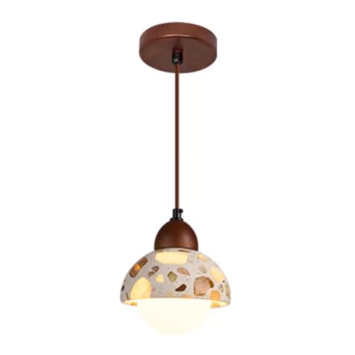 Suspensions en marbre vintage style wabi-sabi avec culot E27 pour salon