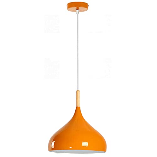 LEDSone Modern Mosque Shaped Orange 31.5cm Pendant Light Shade Industrial Hanging Ceiling Lighting Ideal for Dining Room Bar Clubs & Restaurants (1 Pack)