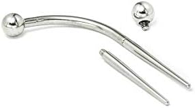 Painful Pleasures Threaded Taper for Ears, Piercing and Stretching Kit For Navel, Nose, and Other Areas, Medical Grade Stainless Steel, 1 Inch Long, 2.5mm at Thickest Point, 10g with 2mm Threading