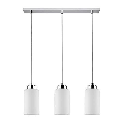 Plafond suspension Crystal Homemania lustre métal verre gris blanc luminaire salon salle manger