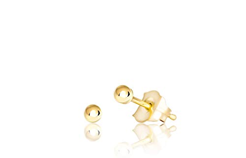 14K Yellow Gold Ball Stud Earrings (2mm - Yellow Gold)