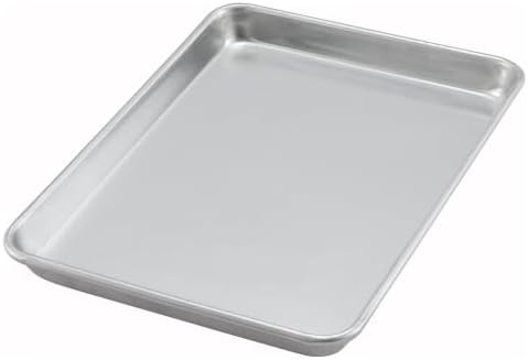 Winco 9 1/2" x 13" Silver Aluminum Sheet Pan, 1/4 Size image 3