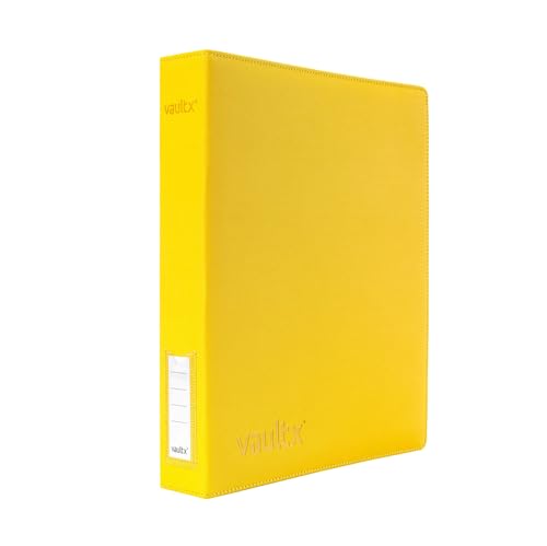 Image of Vault X Slim Ring Binder, 540 Cards, fits 9 Pocket Pages, Exo-Tec Material, 3 D-Ring Folder, for Trading Cards (Yellow)