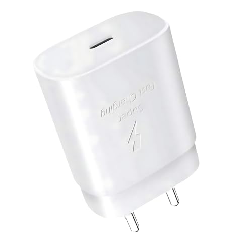 Image of MAK 25W Charger for Samsung Galaxy F34 5G Type C Charger Adapter Compatible with Galaxy F34 Charger, 25 Watt USB Type C to C Pd Charging Adapter C Type, White