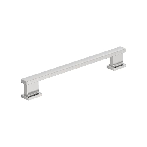 Image of Amerock 25 Pack 6-5 /16 inch Triomphe Polished Chrome Drawer Pull | 6-5 /16 inch (160mm) Center-to-Center Mounting Distance and 7-5 /16 inches Overall Length, Durable Zinc Cabinet Hardware