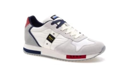 Basket Blauer Homme Queens White aux finitions soignées et au design soigné