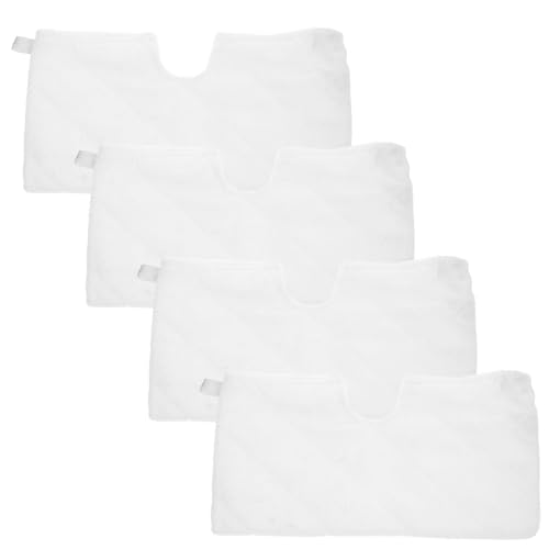Alipis 4 Almohadillas de Repuesto para Mopa a Vapor Reutilizables Cabezales de Fibra Blanca 32X18X05 CM para Limpieza de Suelos Cocina y Baño Accesorios Compatibles para Trapeador a
