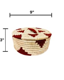 Swadeh Sabai Grass Serveware - The Dough Dome Roti Box (9 inch by 3 inch): Handwoven Eco-Friendly Maroon Roti Basket, Lightweight & Durable Sustainable Dining Essential by Indian Artisans 4