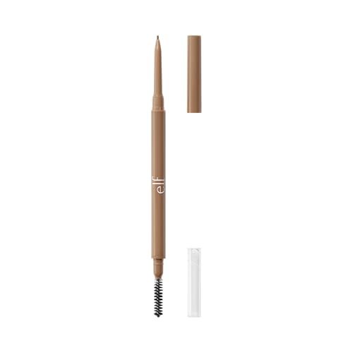e.l.f. Micro-Fine Brow Pencil Waterproof Brow Color & Spoolie For Shaping Brows & Creating A Feathered Natural-Looking Finish Vegan & Cruelty-Free Taupe