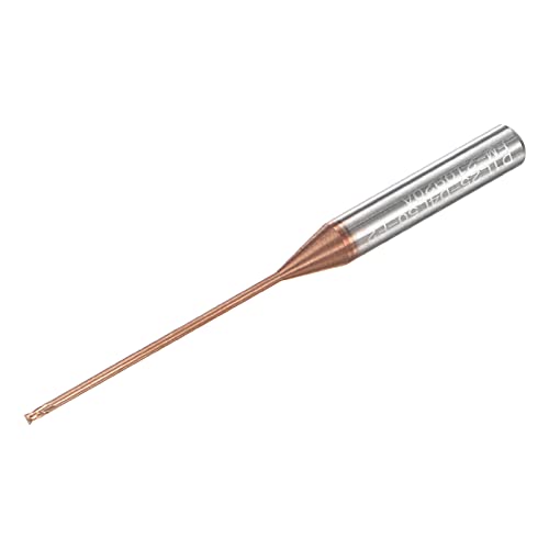 Image of uxcell Square Nose End Mill, 1mm Solid Carbide AlTiSin Coated Long Reach CNC Router Bits 2 Flutes Milling Cutter with Extended Neck, 25mm Cutting Length 4mm Shank