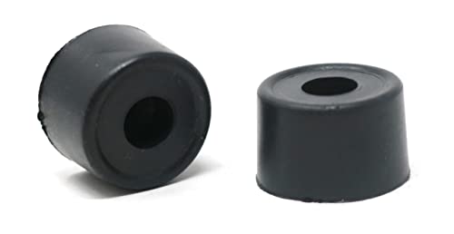 fiXte Large Wall Floor Mounted Rubber Door Stopper Bump Stop 33mm Black (Pack of 2)