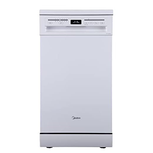 Midea SF 5.45NW wi Geschirrspüler 45cm Spülmaschine mit WIFI/Geschirrspüler Freistehend & Unterbau / 9 MGD / 47 db / 6 Programme / 63 kWh/100 Zyklen -weiß Energieklasse D
