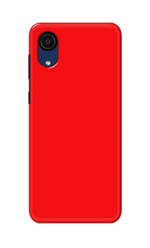 Image of Printed Hard Back Cover Case for Samsung Galaxy A03 Core Back Cover (Plain Red) -1803