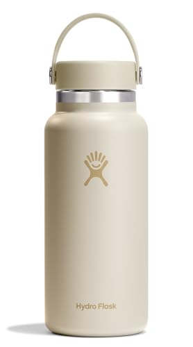 Image of Hydro Flask Water Bottle - Insulated Stainless Steel - Wide Cap Lid, Non Spill, Leakproof 32 Oz Coconut Cream