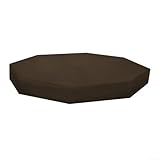 Strapazierfähige Sandkastenabdeckung aus Oxford-Gewebe, achteckig, 213 cm L x 200 cm B x 22,9 cm H mit Kordelzug-Verschluss für Kinderspielbereich im Freien (Kaffee)