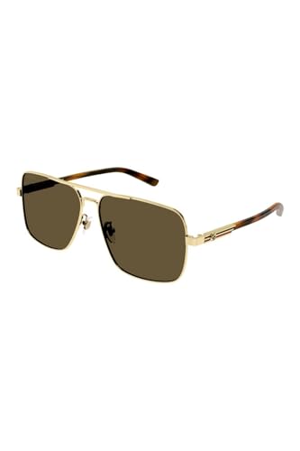 Image of Gucci GG1289S 002 Gold /Brown Square 62mm Men's Sunglasses