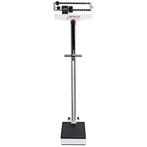 Detecto 448 Balance Beam Doctor/Physician Scale w/ Height Rod, Wheels & Hand Post, 400 lbs, Made in the USA Cover