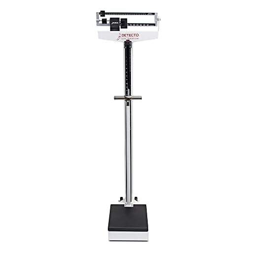 Detecto 448 Balance Beam Doctor/Physician Scale w/ Height Rod, Wheels & Hand Post, 400 lbs, Made in the USA