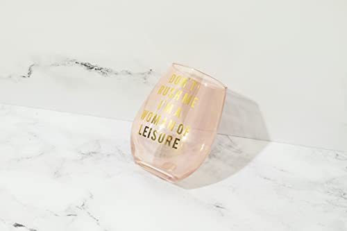 Get Bullish Don't Rush Me, I'm A Woman Of Leisure Stemless Wine Glass In Rose And Gold | 20 0Z. | Set Of 2 #TOP4