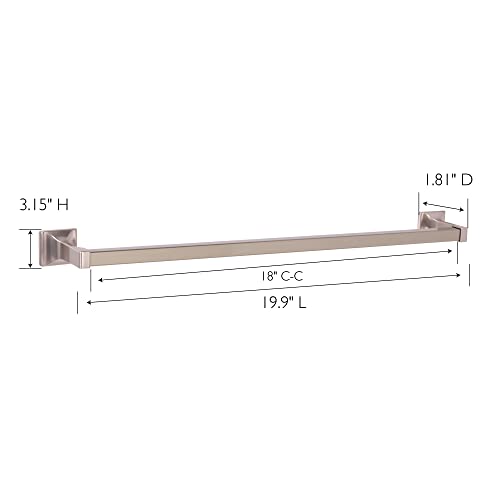 Image of Design House 539130 Millbridge Classic 18-inch Towel Bar for Bathroom Bedroom Closet or Kitchen Satin Nickel