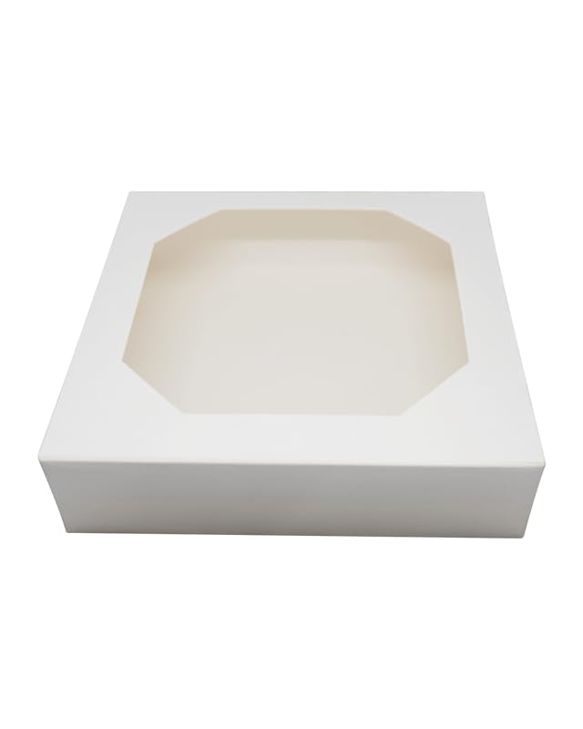 KeyLine Packs 9 Brownie Box Packaging with Clear Display Window, Donut