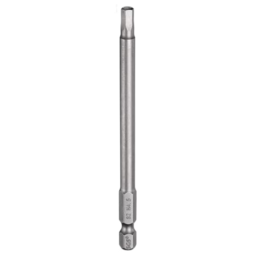 HARFINGTON H4.5 Hex Head Drill Bit Wrench 4.5mm Metric Flat Tip 1/4" Hex Shank 100mm (4") Long Magnetic Hexagonal Screw Driver Socket Industrial Screwdriver Power Bits