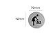 Schild mit Aufschrift Baby Changing Facility, 70 mm x 70 mm, selbstklebende Rückseite, silberfarbenes rundes Schild für Wickelbereich, klare Beschilderung für Baby-Umkleidekabine