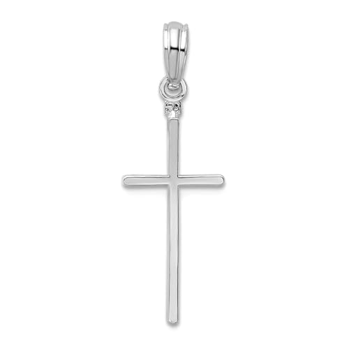 Collier pendentif croix religieuse latine femme argent sterling 925 poli