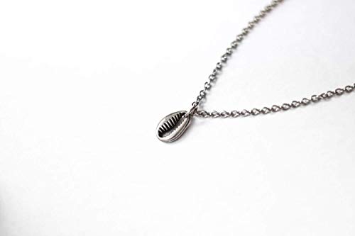 Silver Cowrie Necklace, Small Shell Pendant, Stainless Steel Chain Necklace, Bridesmaids Gift For Her, Minimalist, Layering, Shell Necklace #TOP4