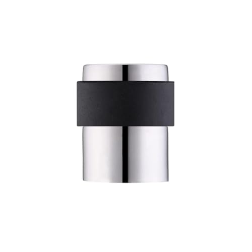 Image of IRONZONE® 1 x Door Stop 41mm in Polished Stainless Steel for Floor mounting, fixings Included with Bumper to Reduce Sound and Noise, Made of Stainless Steel, Perfect to Protect Walls and Door Handles