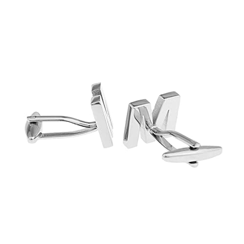 Set de Mancuernas Daesar para Hombre Tuxedo Letra M Plata miniatura 1