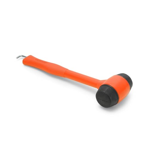 MOSCATELLI Vielseitiger, robuster und ergonomischer Campinghammer mit Haken zum Entfernen von Heringen - Orange