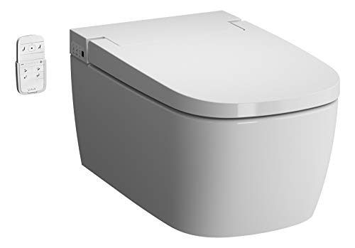 VitrA V-care 1.1 Comfort douche-wc V-Care spoelrandloos wandhangtoilet incl. kinderfunctie & ontkalkingsfunctie, bidetfunctie douchetoilet afstandsbediening